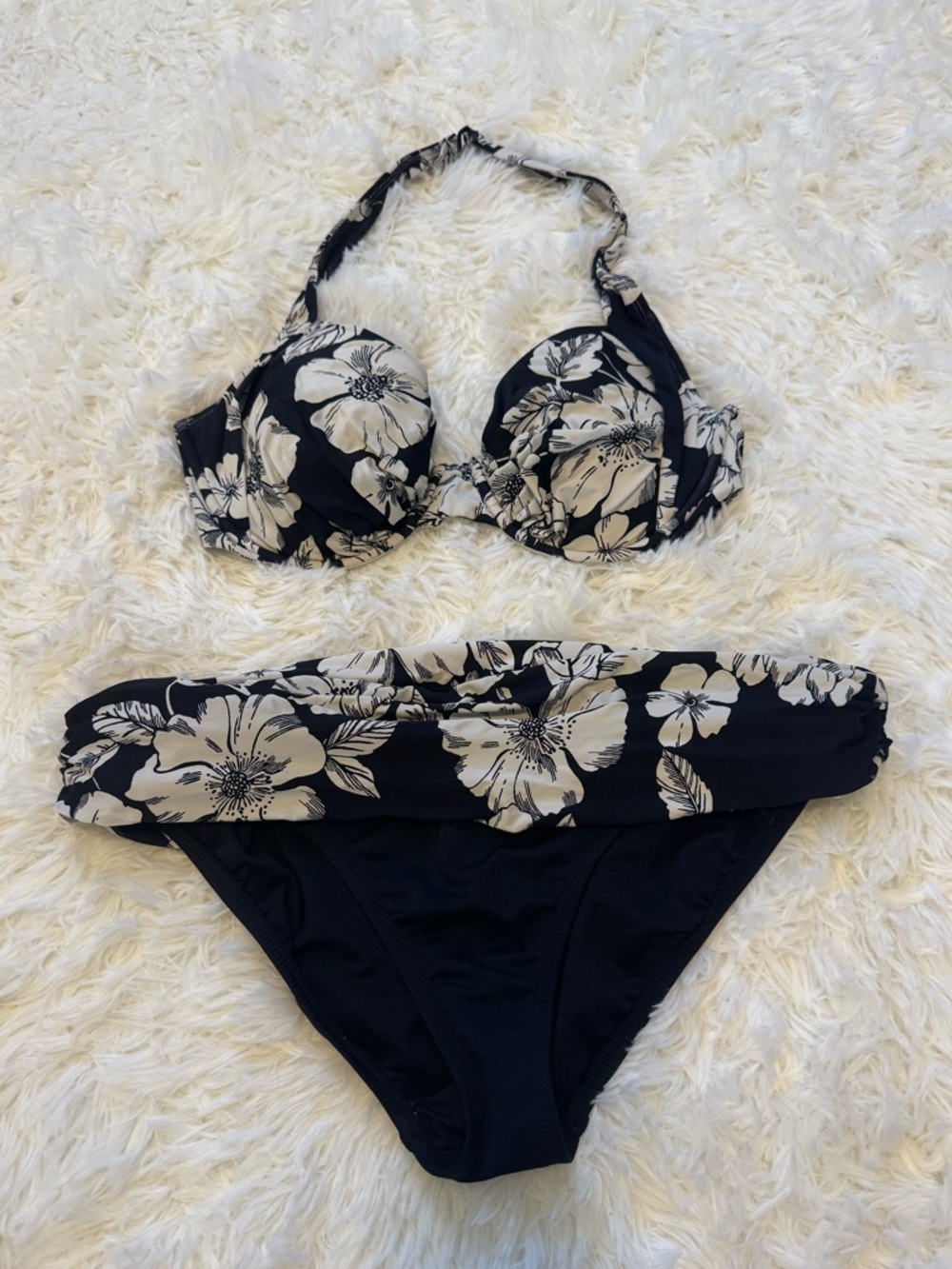 Anne Cole Black & White Floral Bikini